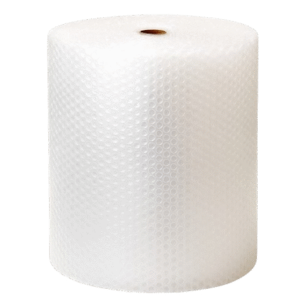 A large roll of clear bubble wrap with heavy-duty air bubbles
