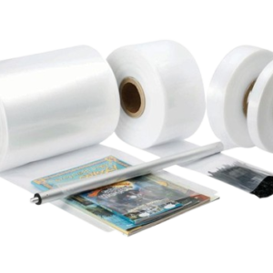 Multiple rolls of clear heavy-duty layflat tubing in various widths, featuring a thick polyethylene roll